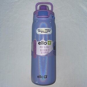 Purple Water Bottle with Straw